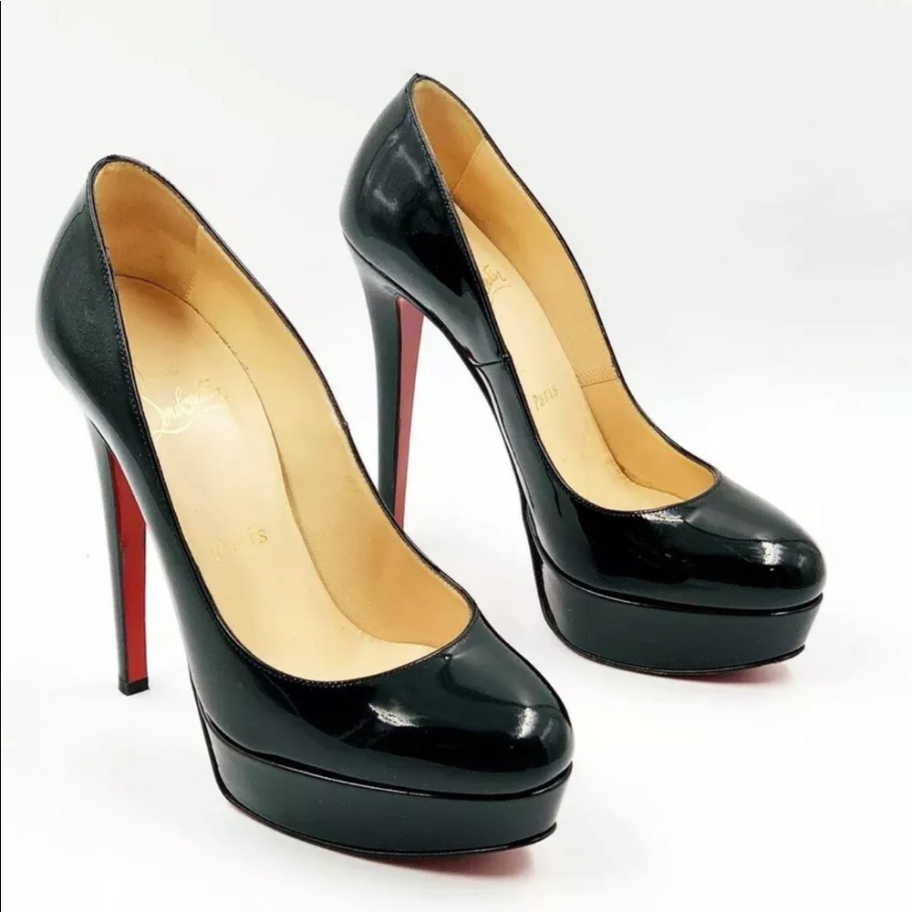 CHRISTIAN LOUBOUTIN Black Patent Leather 130 Bianca Platform Pumps - Eu 36/US 6